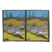 PILLOWCASE - LAKE STURGEON COLORING PAGE 枕カバー (正面)