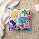 pillows with colorful abstract designs クッション (ブランケット)
