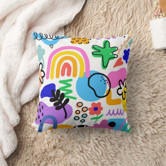 pillows with colorful abstract designs クッション (ブランケット)