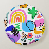 pillows with colorful abstract designs ラウンドクッション (裏面)
