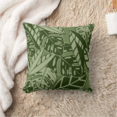 PillowTropical Summer Foliage Texture - Moss Green クッション (ブランケット)