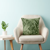 PillowTropical Summer Foliage Texture - Moss Green クッション (椅子)