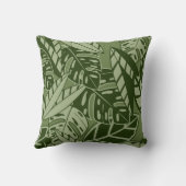 PillowTropical Summer Foliage Texture - Moss Green クッション (裏面)