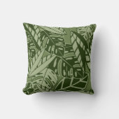 PillowTropical Summer Foliage Texture - Moss Green クッション (正面)