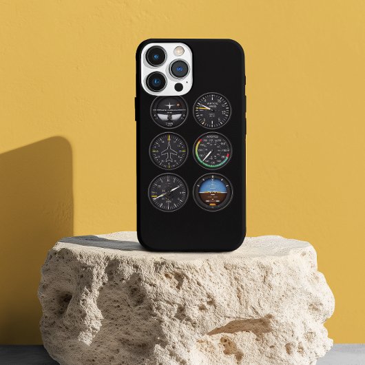 Pilot Airplane cockpit dash Instruments Aviation iPhoneケース