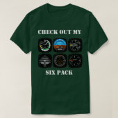 Pilot Aviation Check Out My Six Pack Flying Airpla Tシャツ (デザイン正面)