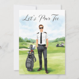 Pilot Aviation Industry Golfer at golf ball   招待状