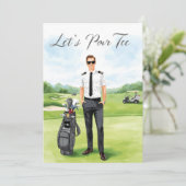 Pilot Aviation Industry Golfer at golf ball   招待状 (スタンド正面)