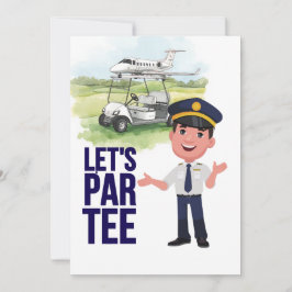 Pilot Aviation Industry Golfer at golf ball   招待状