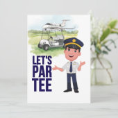 Pilot Aviation Industry Golfer at golf ball   招待状 (スタンド正面)