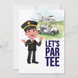 Pilot Aviation Industry Golfer at golf ball   招待状