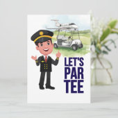 Pilot Aviation Industry Golfer at golf ball   招待状 (スタンド正面)