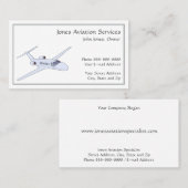 Pilot Aviation Service Jet Plane Business Card 名刺 (正面/裏面)