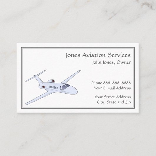 Pilot Aviation Service Jet Plane Business Card 名刺 (正面)