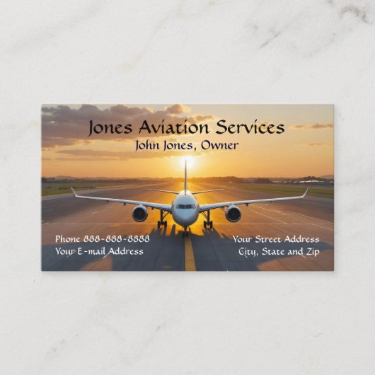 Pilot Aviation Service Jet Plane Business Card 名刺 (正面)