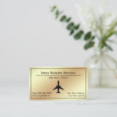 Pilot Aviation Service Jet Plane Business Card 名刺 (スタンド正面)