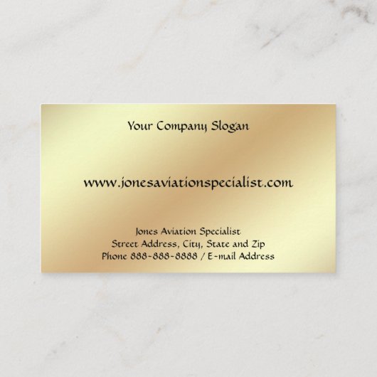 Pilot Aviation Service Jet Plane Business Card 名刺 (裏面)