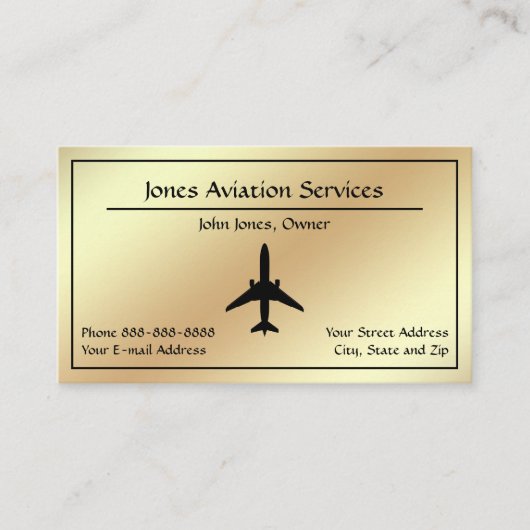 Pilot Aviation Service Jet Plane Business Card 名刺 (正面)