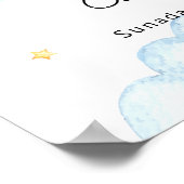 Pilot Bear Balloon Airplane Baby Shower Welcome ポスター (角)