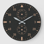 Pilot Chronograph Modern Aviation Instrument ラージ壁時計 (正面)
