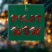 Pilot Dad Christmas Letters Lights Ornaments Funny セラミックオーナメント