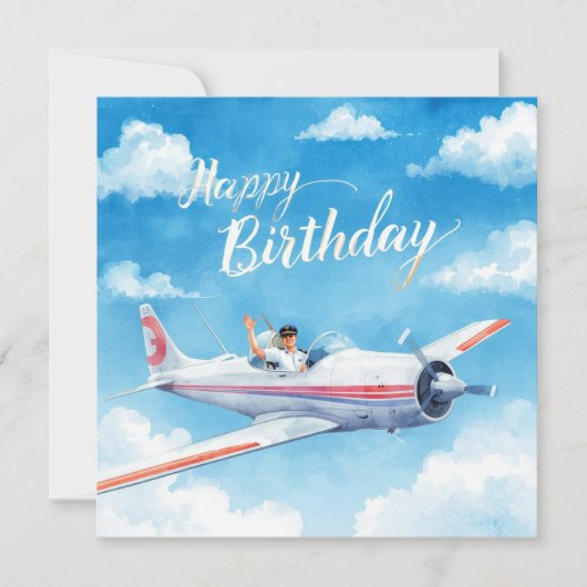 Pilot Happy Birthday on the airplane (正面)