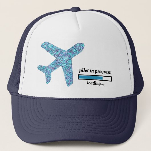 "Pilot In Progress" Airplane Hat キャップ (正面)