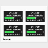 PIlot in Progress Funny Aviation Flight School 長方形シール (シート)