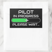 PIlot in Progress Funny Aviation Flight School 長方形シール (バッグ)