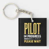 Pilot in Progress – Loading Bar Aviation Design キーホルダー (正面)