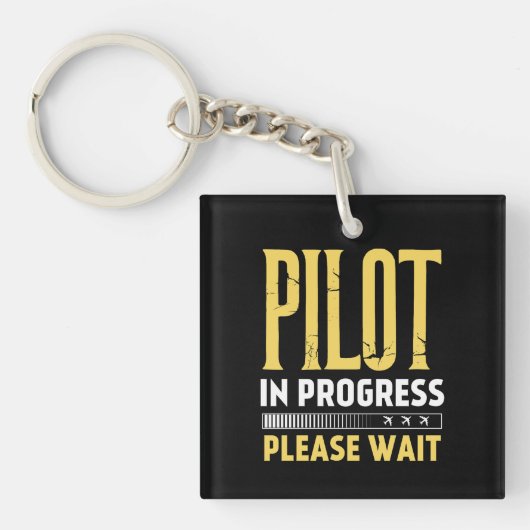 Pilot in Progress – Loading Bar Aviation Design キーホルダー (正面)