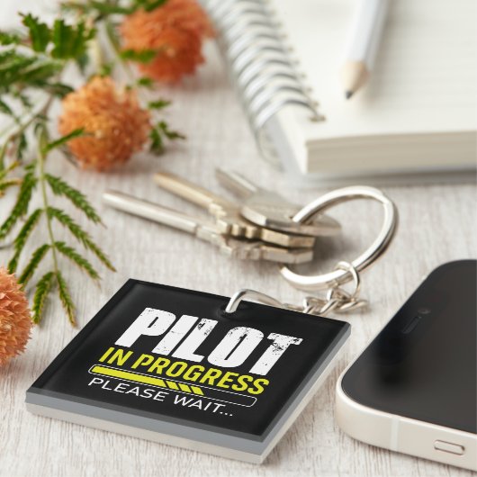 Pilot in Progress… Please Wait | Pilot Gift Idea キーホルダー (正面右)