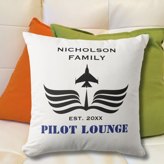 Pilot Lounge Jet Airplane Wings Aviation  クッション