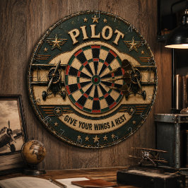 Pilot Lounge Vintage Biplane Classic Aviation ダーツボード