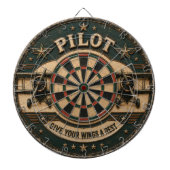 Pilot Lounge Vintage Biplane Classic Aviation ダーツボード (正面)