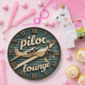 Pilot Lounge Vintage Propeller Airplane ペーパープレート (パーティー)