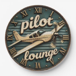 Pilot Lounge Vintage Propeller Airplane ペーパープレート