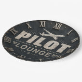 Pilot Lounge Welcome Vintage Biplane ペーパープレート (アングル)