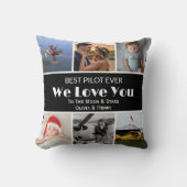 Pilot Modern 'We Love You' Custom Photo Collage クッション (正面)