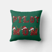 Pilot Mom Christmas Letters Lights Ornaments Funny クッション (裏面)