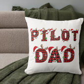 Pilot Mom Christmas Letters Lights Ornaments Funny クッション