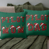 Pilot Mom Christmas Letters Lights Ornaments Funny クッション