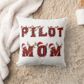 Pilot Mom Christmas Letters Lights Ornaments Funny クッション (ブランケット)