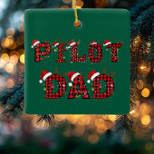 Pilot Mom Christmas Letters Lights Ornaments Funny セラミックオーナメント