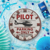 Pilot Parking Only Helicopter Aviation Hangar  ペーパープレート (パーティー)