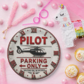 Pilot Parking Only Helicopter Aviation Hangar  ペーパープレート (パーティー)