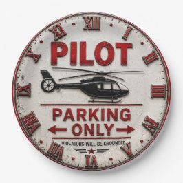Pilot Parking Only Helicopter Aviation Hangar ペーパープレート