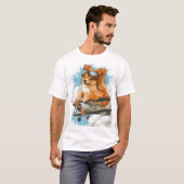 Pilot Pomeranian � Flying Ace Dog Tシャツ (正面フル)