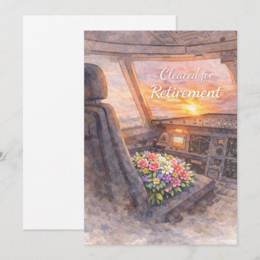 Pilot retirement party invitation シーズンカード (正面/裏面)