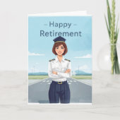 Pilot Retirement with airport background カード (正面)